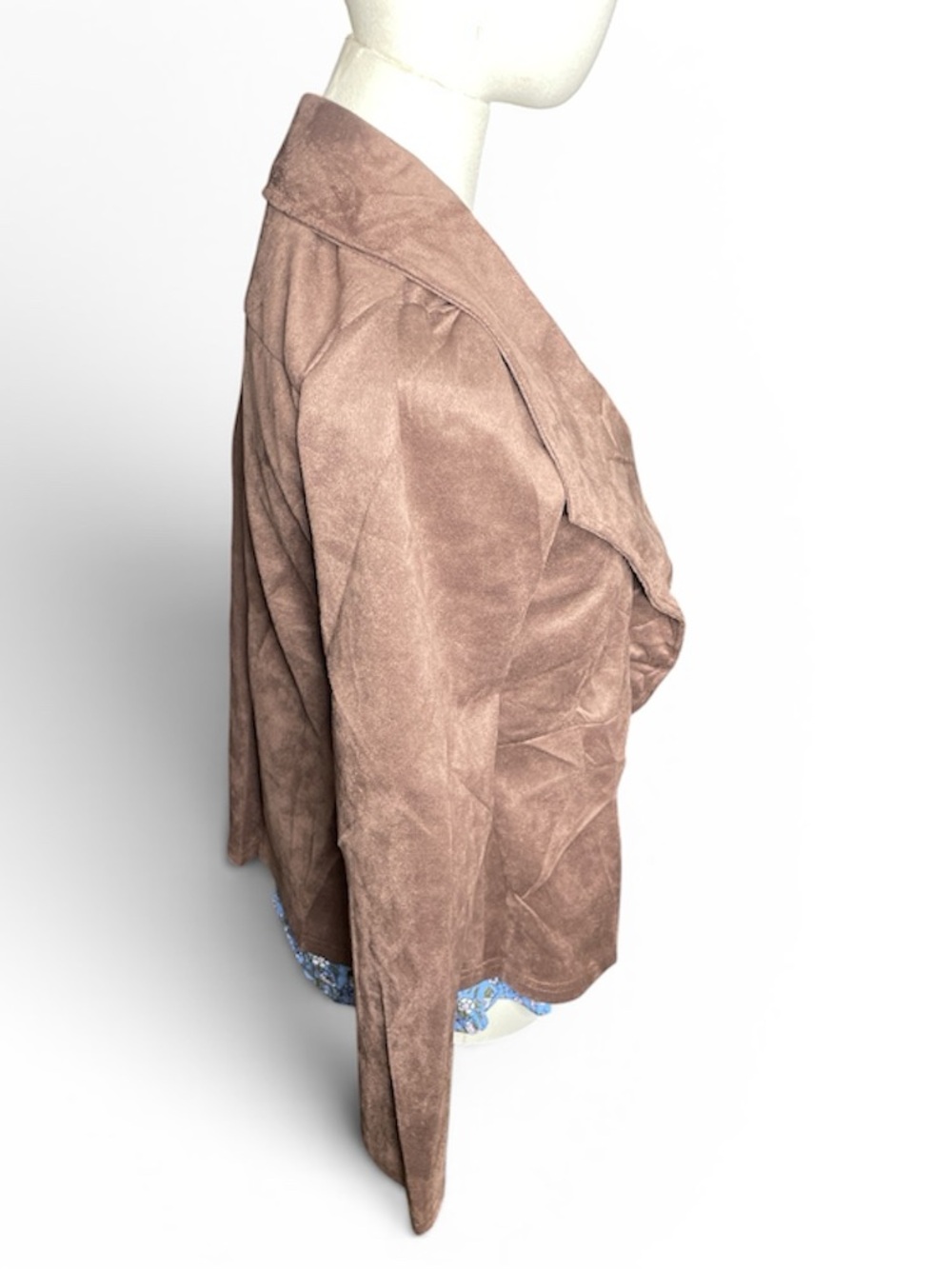Open-Front Suede-Like Jacket - Picture 3 of 6